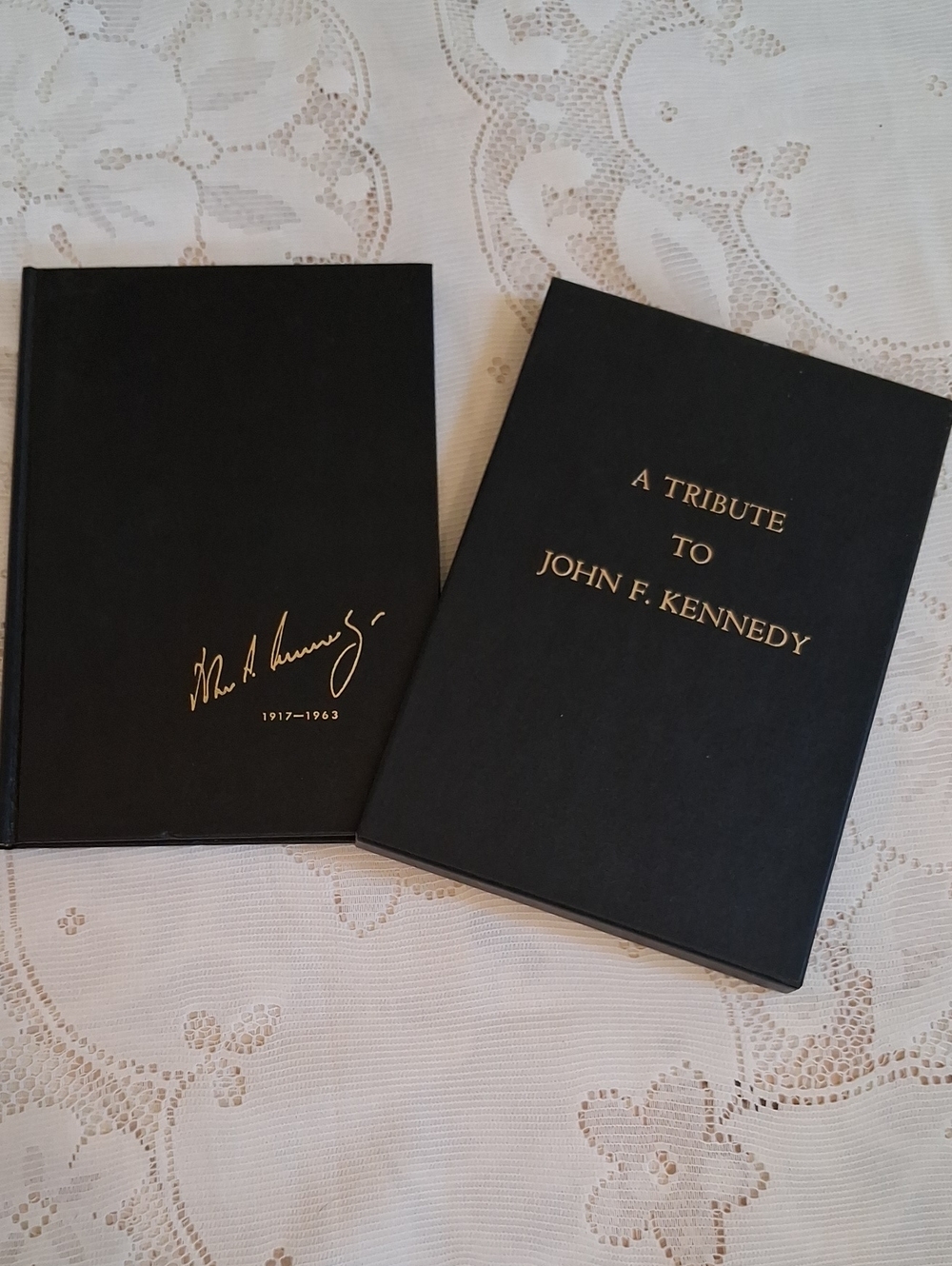 A Tribute to John F. Kennedy - Black Hardcover Book Set ,and Cover
